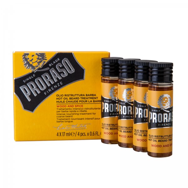 Proraso Hot Oil Beard Treatment Wood & Spice 4x17ml